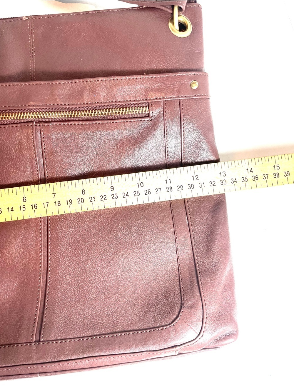Great American Leather Works Brown 100% Genuine Leather Crossbody Shoulder Bag - Picture 12 of 13